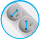 sockets arranged at 45 degrees with the last socket at 0 degrees.